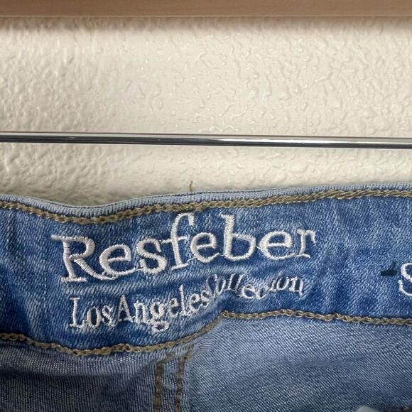 Resfeber Women's Ripped Boyfriend Jeans Stretch Distressed Jeans Capri 8 - Picture 6 of 7